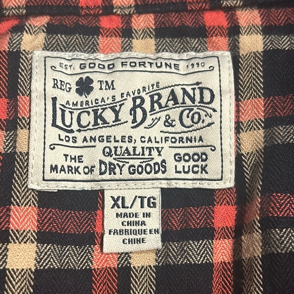 Lucky Brand Plaid Snap Front Casual Shirt Size XL - Picture 10 of 10